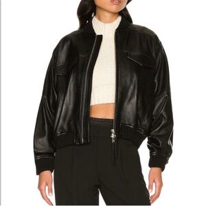 L'Academie Black Leather Jacket